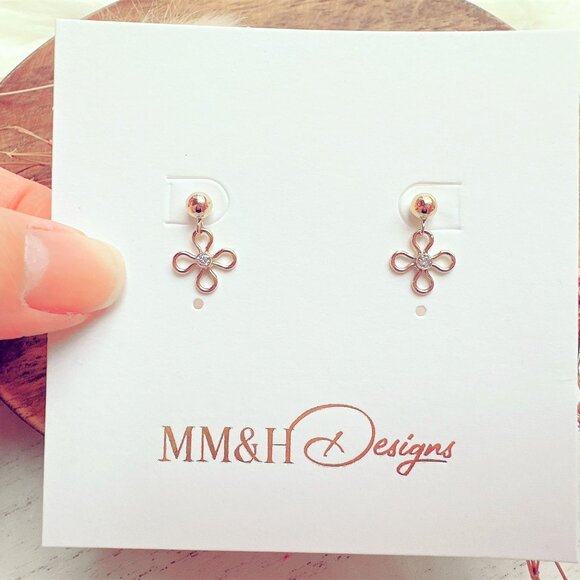 New Small Flower Stud Earrings | Handmade in British Columbia - Picture 4 of 6